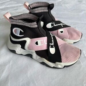 Champion Black and Pink Athletic Girls Sneakers, Size 6Y